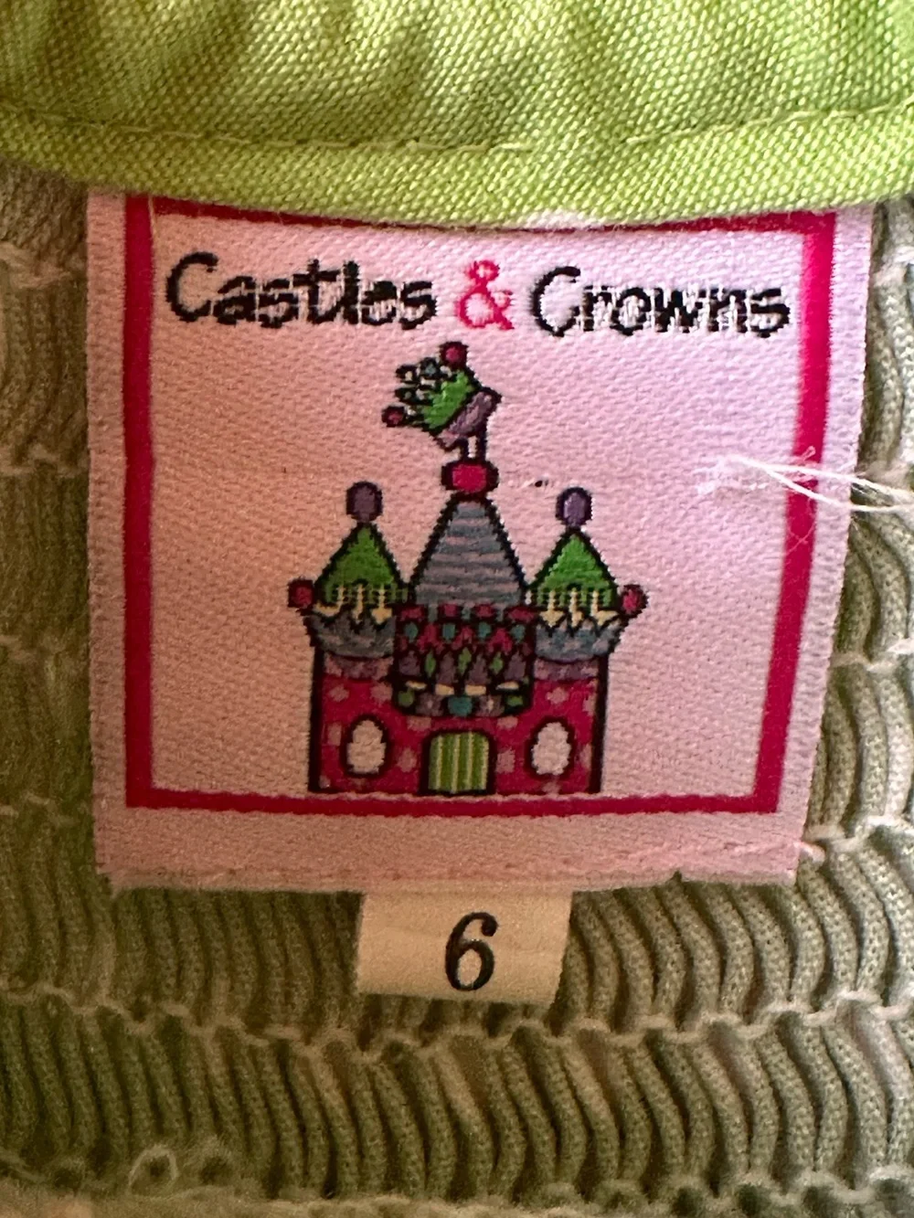Castles & Crowns Green Polka Dot Smocked Christmas Santa Hat Dress size 6